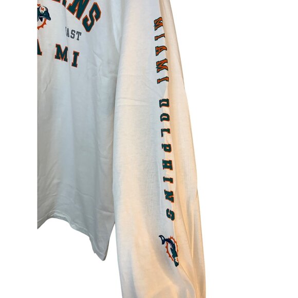 NFL Miami Dolphins Long Sleeve T-Shirt Mens L White Cotton RAA10421 New - Picture 3 of 7
